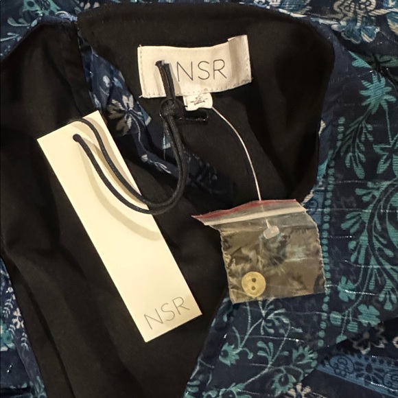 NSR Nordstrom Tiered Ruffle Midi Dress - Blue NWT - Picture 7 of 7